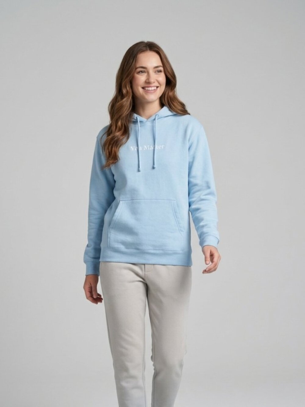 You Matter By Demetrius Harmon Hoodie Size Small Light Blue Embroidered Hoodie